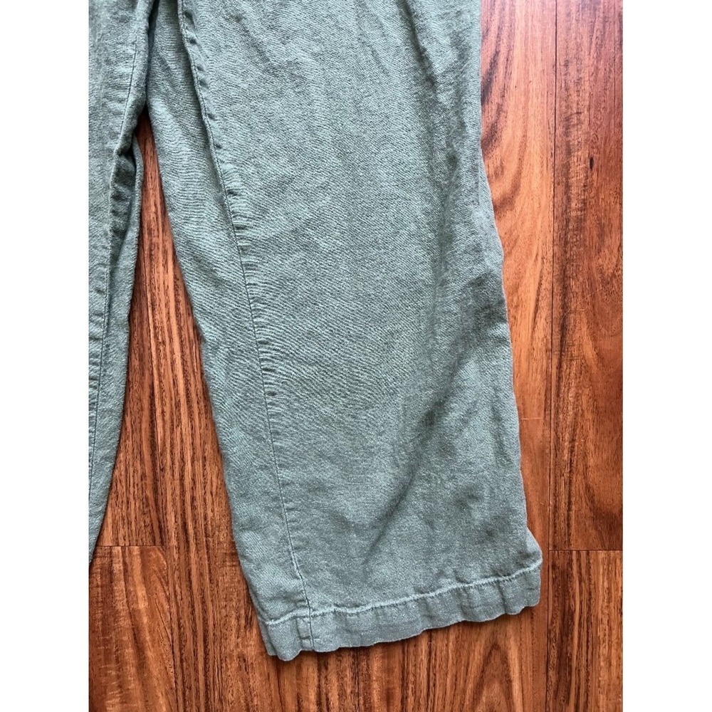 Old Navy Linen Blend Jumpsuit Women's Medium M Olive Green Wide Leg Utility - Picture 6 of 9